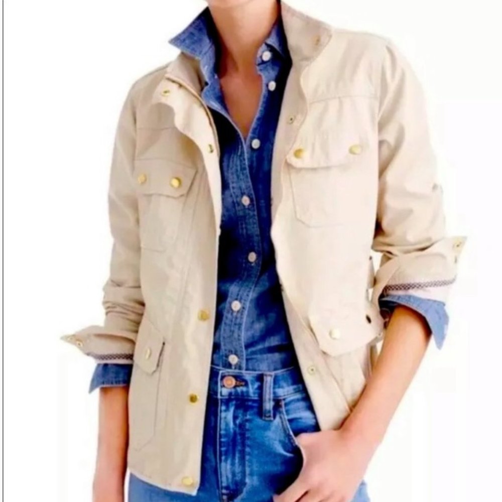 J.Crew XS Tan khaki utility downtown field jacket